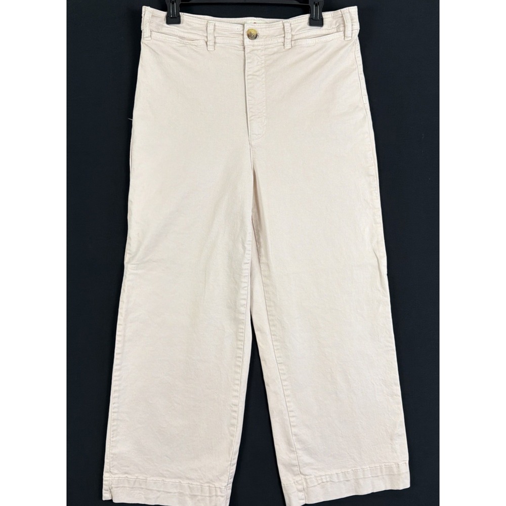 Marine Layer Womens Bridget Crop Wide Leg Pant Size 14 Peach Whip (Pale Pink)